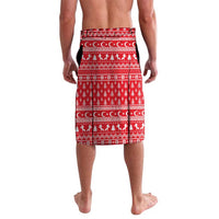 Turkey Christmas Lavalava with Santa on Horse Red Snowflake Pattern and Crescent Star - Wonder Print Shop