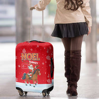 Turkey Christmas Luggage Cover with Santa on Horse Red Snowflake Pattern and Crescent Star - Wonder Print Shop