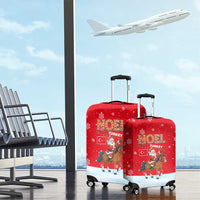 Turkey Christmas Luggage Cover with Santa on Horse Red Snowflake Pattern and Crescent Star - Wonder Print Shop