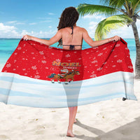 Turkey Christmas Sarong with Santa on Horse Red Snowflake Pattern and Crescent Star - Wonder Print Shop