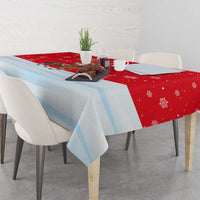 Turkey Christmas Tablecloth with Santa on Horse Red Snowflake Pattern and Crescent Star - Wonder Print Shop