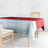 Turkey Christmas Tablecloth with Santa on Horse Red Snowflake Pattern and Crescent Star - Wonder Print Shop