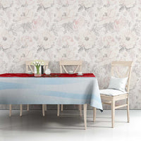 Turkey Christmas Tablecloth with Santa on Horse Red Snowflake Pattern and Crescent Star - Wonder Print Shop