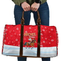 Turkey Christmas Travel Bag with Santa on Horse Red Snowflake Pattern and Crescent Star - Wonder Print Shop