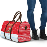 Turkey Christmas Travel Bag with Santa on Horse Red Snowflake Pattern and Crescent Star - Wonder Print Shop