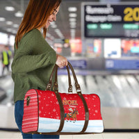 Turkey Christmas Travel Bag with Santa on Horse Red Snowflake Pattern and Crescent Star - Wonder Print Shop