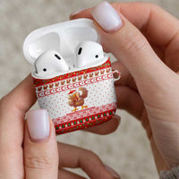 Turkey Christmas AirPods Case with Santa Turkey Red Crescent Pattern Snowmen and Festive Lights - Wonder Print Shop