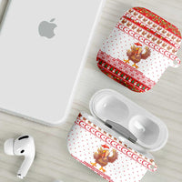 Turkey Christmas AirPods Case with Santa Turkey Red Crescent Pattern Snowmen and Festive Lights - Wonder Print Shop