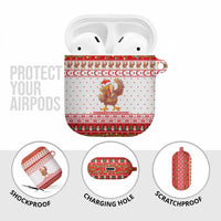 Turkey Christmas AirPods Case with Santa Turkey Red Crescent Pattern Snowmen and Festive Lights - Wonder Print Shop