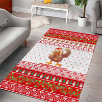 Turkey Christmas Area Rug with Santa Turkey Red Crescent Pattern Snowmen and Festive Lights - Wonder Print Shop