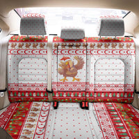 Turkey Christmas Back Car Seat Cover with Santa Turkey Red Crescent Pattern Snowmen and Festive Lights - Wonder Print Shop