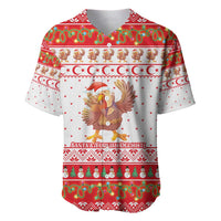 Turkey Christmas Baseball Jersey with Santa Turkey Red Crescent Pattern Snowmen and Festive Lights - Wonder Print Shop