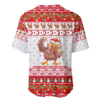 Turkey Christmas Baseball Jersey with Santa Turkey Red Crescent Pattern Snowmen and Festive Lights - Wonder Print Shop