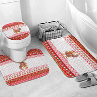 Turkey Christmas Bathroom Set with Santa Turkey Red Crescent Pattern Snowmen and Festive Lights - Wonder Print Shop