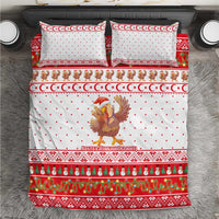 Turkey Christmas Bedding Set with Santa Turkey Red Crescent Pattern Snowmen and Festive Lights - Wonder Print Shop