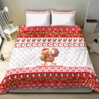 Turkey Christmas Bedding Set with Santa Turkey Red Crescent Pattern Snowmen and Festive Lights - Wonder Print Shop