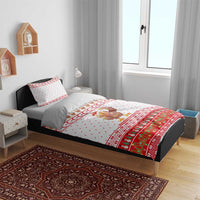 Turkey Christmas Bedding Set with Santa Turkey Red Crescent Pattern Snowmen and Festive Lights - Wonder Print Shop