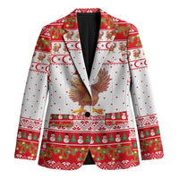 Turkey Christmas Blazer with Santa Turkey Red Crescent Pattern Snowmen and Festive Lights - Wonder Print Shop