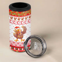 Turkey Christmas 4 in 1 Can Cooler Tumbler with Santa Turkey Red Crescent Pattern Snowmen and Festive Lights - Wonder Print Shop