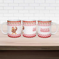 Turkey Christmas Ceramic Mug with Santa Turkey Red Crescent Pattern Snowmen and Festive Lights - Wonder Print Shop