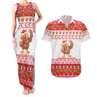 Turkey Christmas Couples Matching Tank Maxi Dress and Hawaiian Shirt with Santa Turkey Red Crescent Pattern Snowmen and Festive Lights - Wonder Print Shop