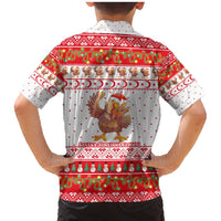 Turkey Christmas Family Matching Mermaid Dress and Hawaiian Shirt with Santa Turkey Red Crescent Pattern Snowmen and Festive Lights - Wonder Print Shop