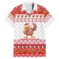 Turkey Christmas Family Matching Off The Shoulder Long Sleeve Dress and Hawaiian Shirt with Santa Turkey Red Crescent Pattern Snowmen and Festive Lights - Wonder Print Shop
