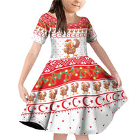 Turkey Christmas Family Matching Off Shoulder Short Dress and Hawaiian Shirt with Santa Turkey Red Crescent Pattern Snowmen and Festive Lights - Wonder Print Shop