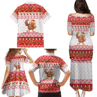Turkey Christmas Family Matching Puletasi and Hawaiian Shirt with Santa Turkey Red Crescent Pattern Snowmen and Festive Lights - Wonder Print Shop