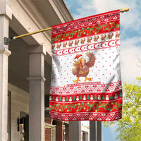 Turkey Christmas Garden Flag with Santa Turkey Red Crescent Pattern Snowmen and Festive Lights - Wonder Print Shop
