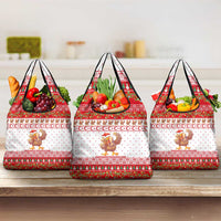 Turkey Christmas Grocery Bag with Santa Turkey Red Crescent Pattern Snowmen and Festive Lights - Wonder Print Shop