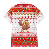 Turkey Christmas Hawaiian Shirt with Santa Turkey Red Crescent Pattern Snowmen and Festive Lights - Wonder Print Shop