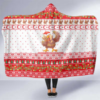 Turkey Christmas Hooded Blanket with Santa Turkey Red Crescent Pattern Snowmen and Festive Lights - Wonder Print Shop