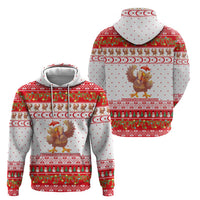 Turkey Christmas Hoodie with Santa Turkey Red Crescent Pattern Snowmen and Festive Lights - Wonder Print Shop