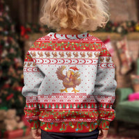 Turkey Christmas Kid Ugly Christmas Sweater with Santa Turkey Red Crescent Pattern Snowmen and Festive Lights - Wonder Print Shop