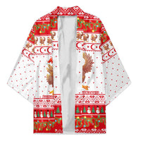 Turkey Christmas Kimono with Santa Turkey Red Crescent Pattern Snowmen and Festive Lights - Wonder Print Shop