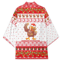 Turkey Christmas Kimono with Santa Turkey Red Crescent Pattern Snowmen and Festive Lights - Wonder Print Shop