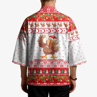 Turkey Christmas Kimono with Santa Turkey Red Crescent Pattern Snowmen and Festive Lights - Wonder Print Shop