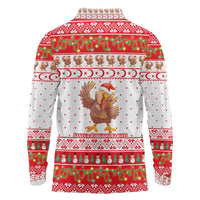 Turkey Christmas Long Sleeve Polo Shirt with Santa Turkey Red Crescent Pattern Snowmen and Festive Lights - Wonder Print Shop