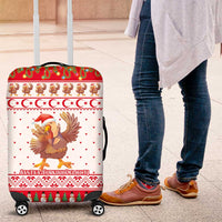 Turkey Christmas Luggage Cover with Santa Turkey Red Crescent Pattern Snowmen and Festive Lights - Wonder Print Shop