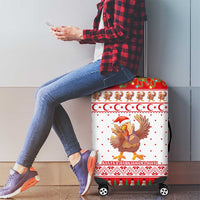 Turkey Christmas Luggage Cover with Santa Turkey Red Crescent Pattern Snowmen and Festive Lights - Wonder Print Shop