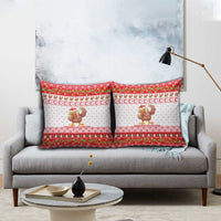 Turkey Christmas Pillow Cover with Santa Turkey Red Crescent Pattern Snowmen and Festive Lights - Wonder Print Shop