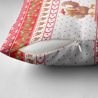 Turkey Christmas Pillow Cover with Santa Turkey Red Crescent Pattern Snowmen and Festive Lights - Wonder Print Shop
