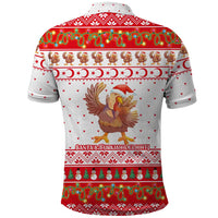 Turkey Christmas Polo Shirt with Santa Turkey Red Crescent Pattern Snowmen and Festive Lights - Wonder Print Shop