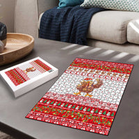 Turkey Christmas Puzzle with Santa Turkey Red Crescent Pattern Snowmen and Festive Lights - Wonder Print Shop