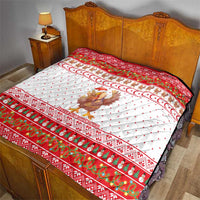 Turkey Christmas Quilt with Santa Turkey Red Crescent Pattern Snowmen and Festive Lights - Wonder Print Shop