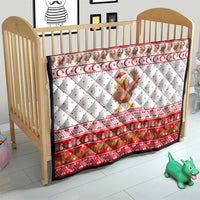 Turkey Christmas Quilt with Santa Turkey Red Crescent Pattern Snowmen and Festive Lights - Wonder Print Shop