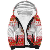 Turkey Christmas Sherpa Hoodie with Santa Turkey Red Crescent Pattern Snowmen and Festive Lights - Wonder Print Shop