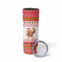 Turkey Christmas Skinny Tumbler with Santa Turkey Red Crescent Pattern Snowmen and Festive Lights - Wonder Print Shop