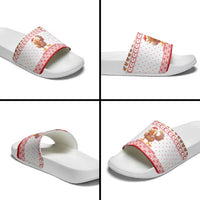 Turkey Christmas Slide Sandals with Santa Turkey Red Crescent Pattern Snowmen and Festive Lights - Wonder Print Shop